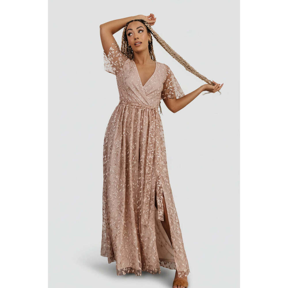 Baltic Born Marseille Embossed Maxi Dress | Champagne Size LL